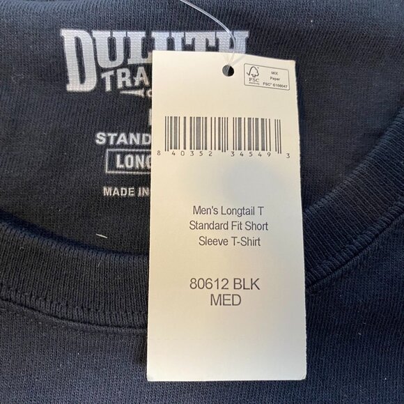 Duluth Mens Longtail T-Shirt Medium Standard Fit Black Short Sleeve - Picture 4 of 12